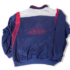 Vintage Adidas men's blue full zip track top in M