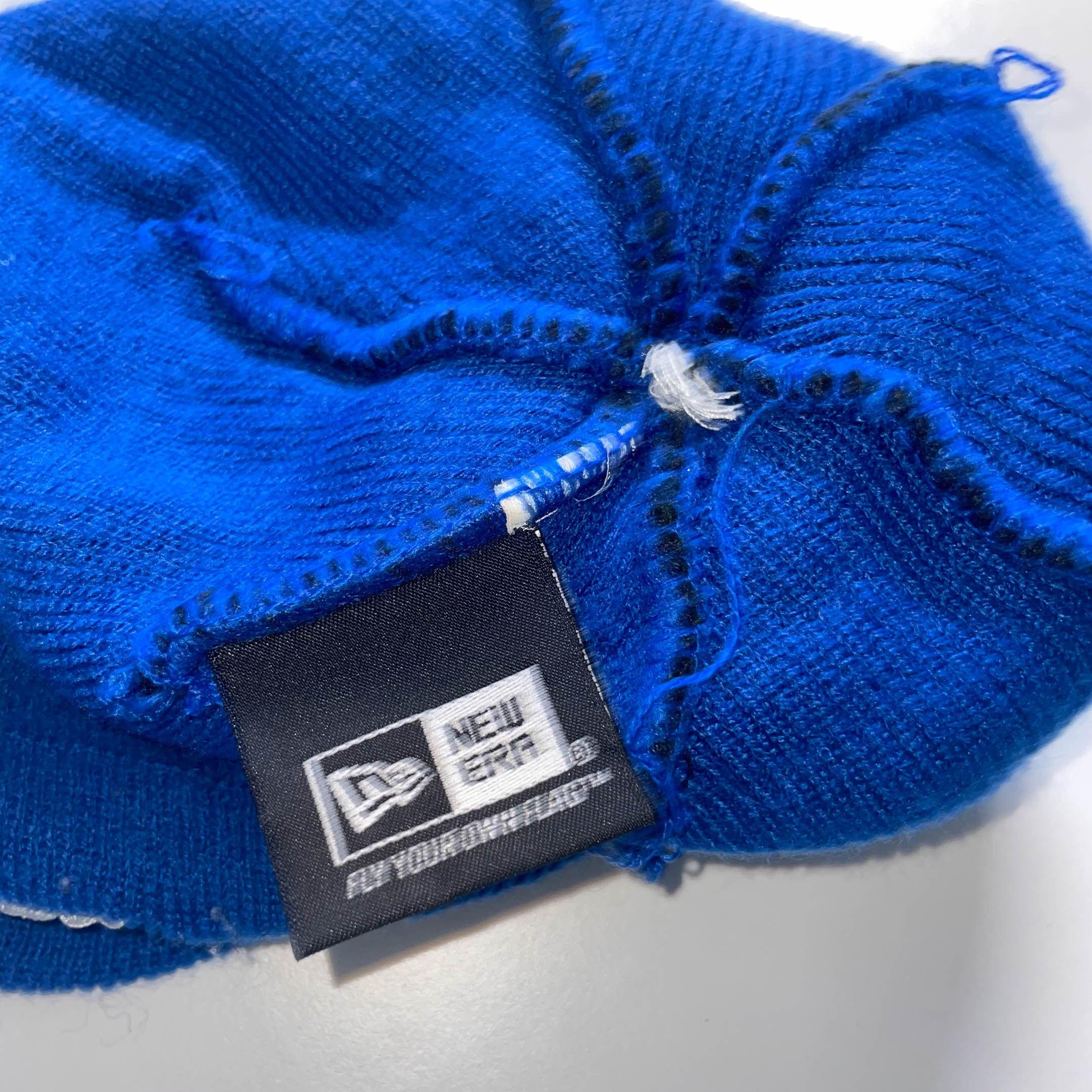 Vintage New Era sorry i'm fresh print blue black beanie hat