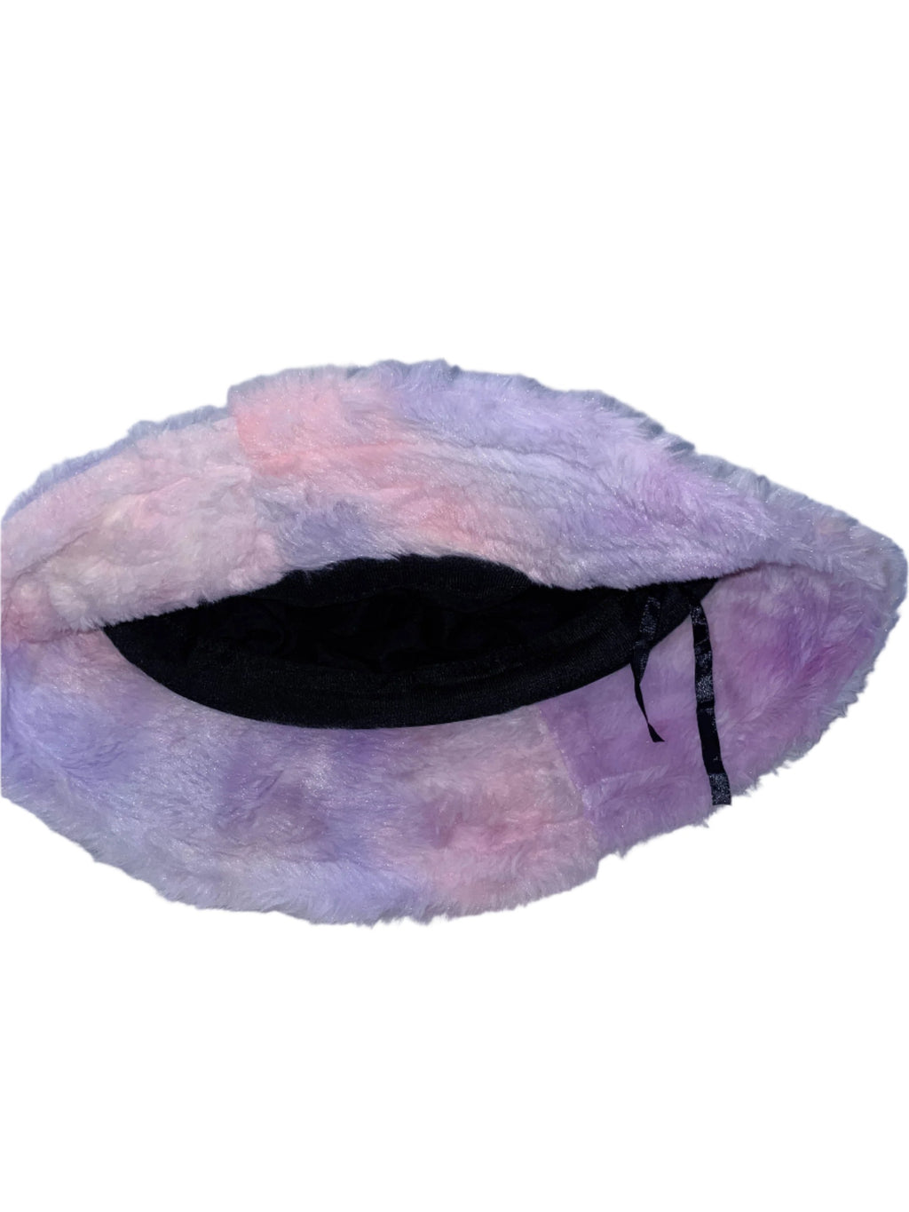 Vintage womens fluffy rainbow bucket hat