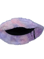 Vintage womens fluffy rainbow bucket hat