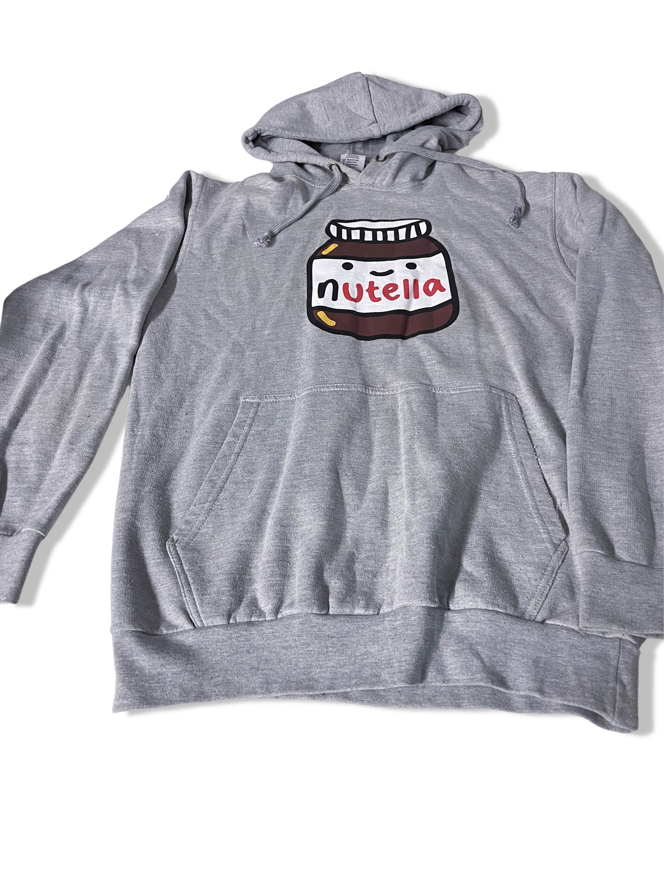 Vintage Stars & Stripes Nutella print mens small grey hoodie