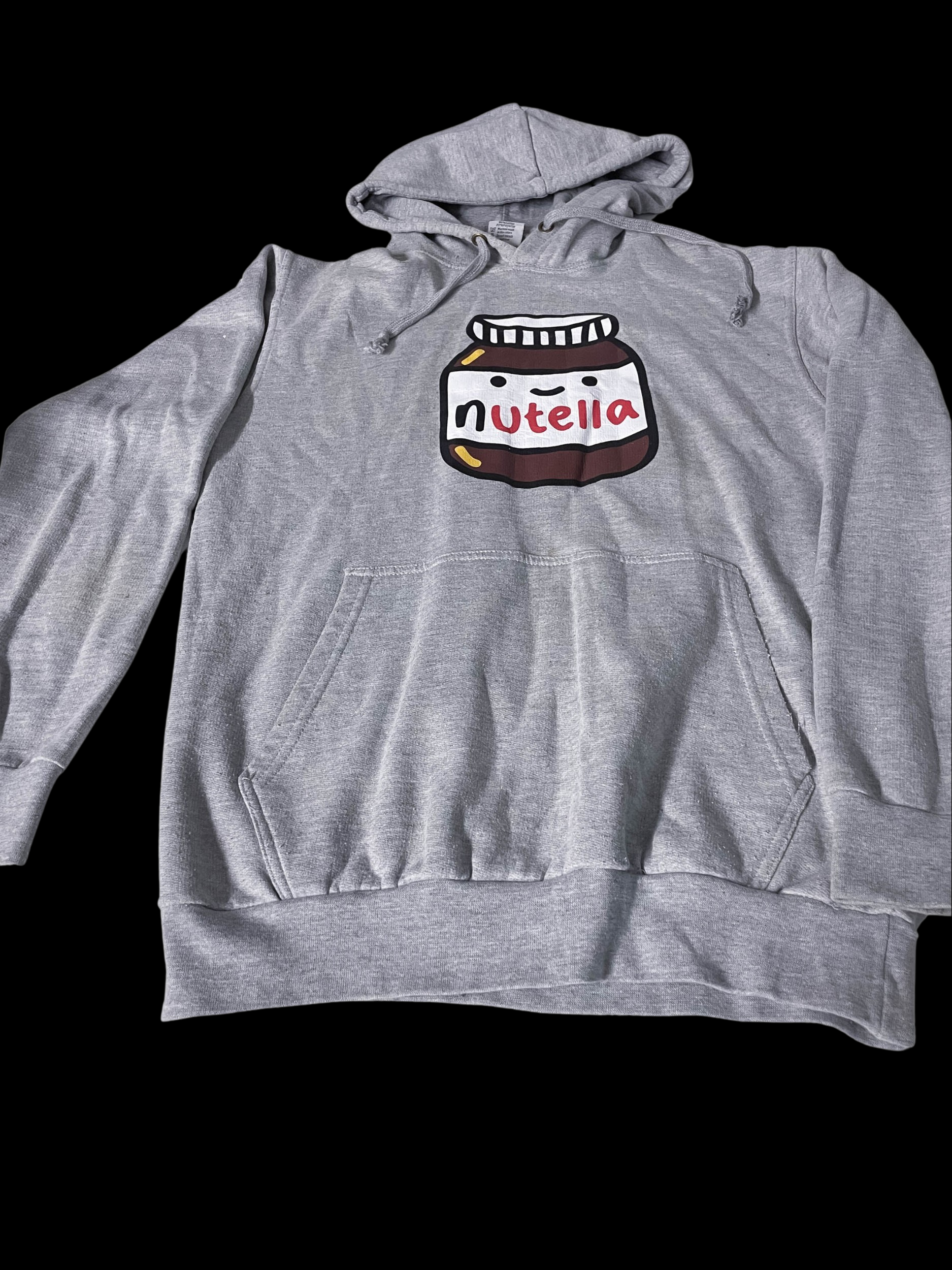 Vintage Stars & Stripes Nutella print mens small grey hoodie
