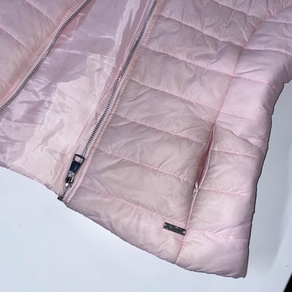 Vintage women's Kiwi Saint tropez pink puffer padded sleeveless jacket in M