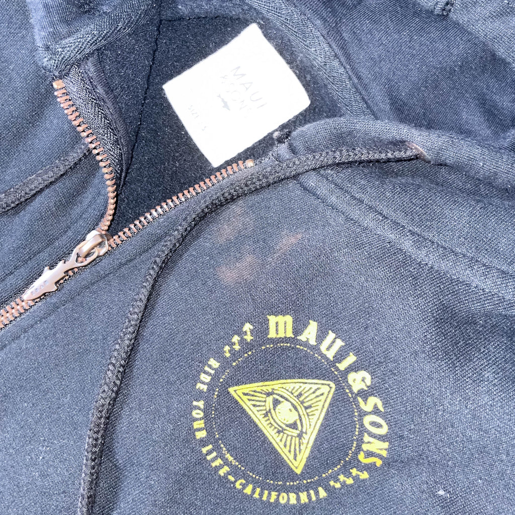 Vintage Maui & sons womens black full zip small hoodie jacket