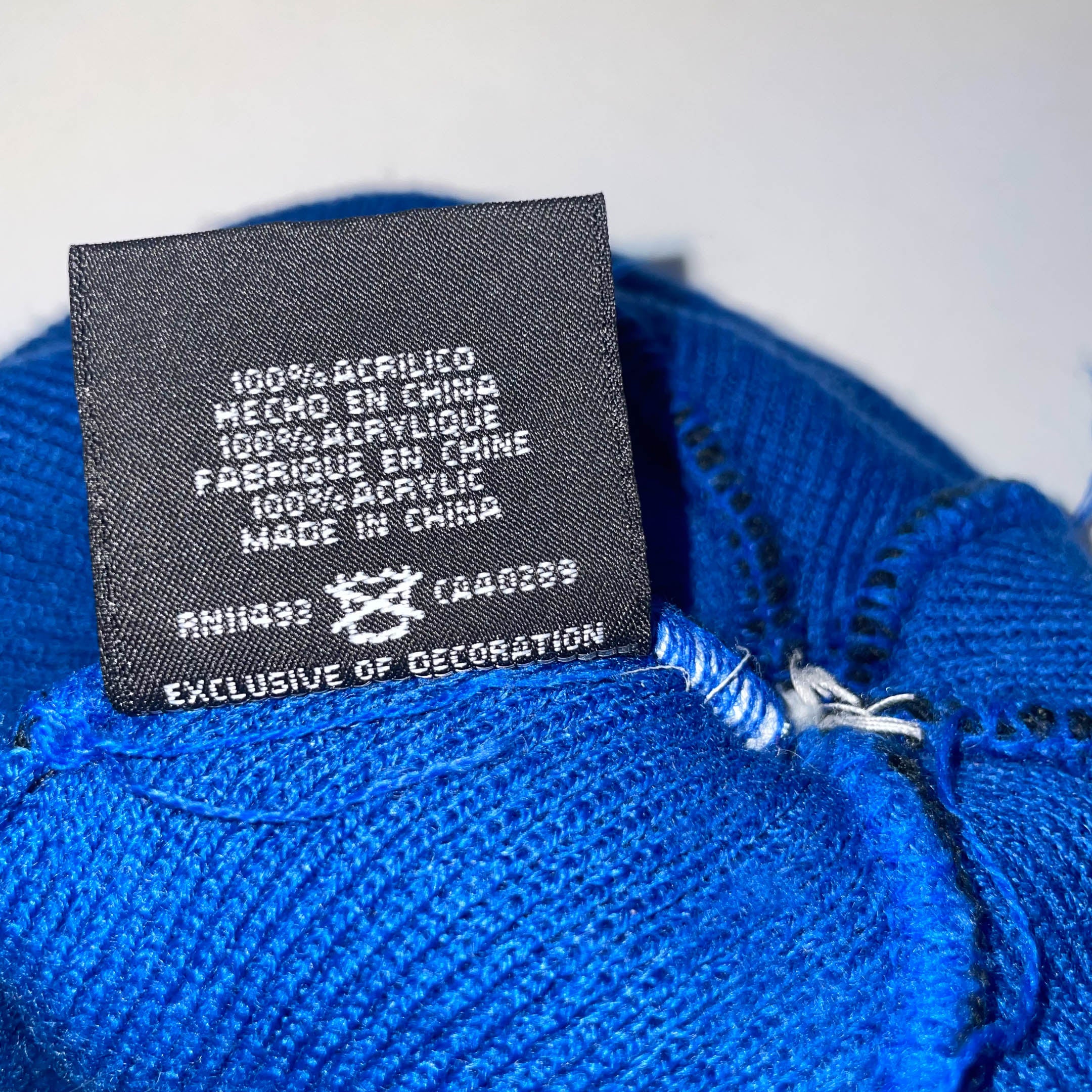 Vintage New Era sorry i'm fresh print blue black beanie hat