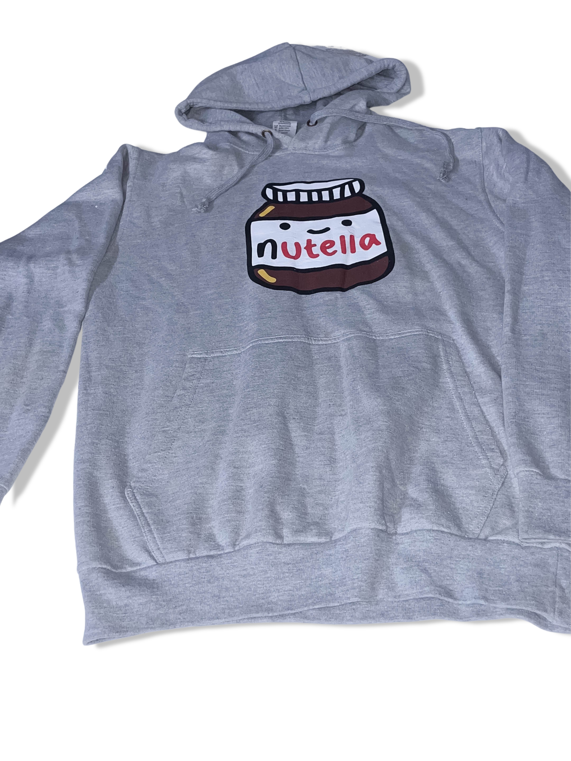 Vintage Stars & Stripes Nutella print mens small grey hoodie