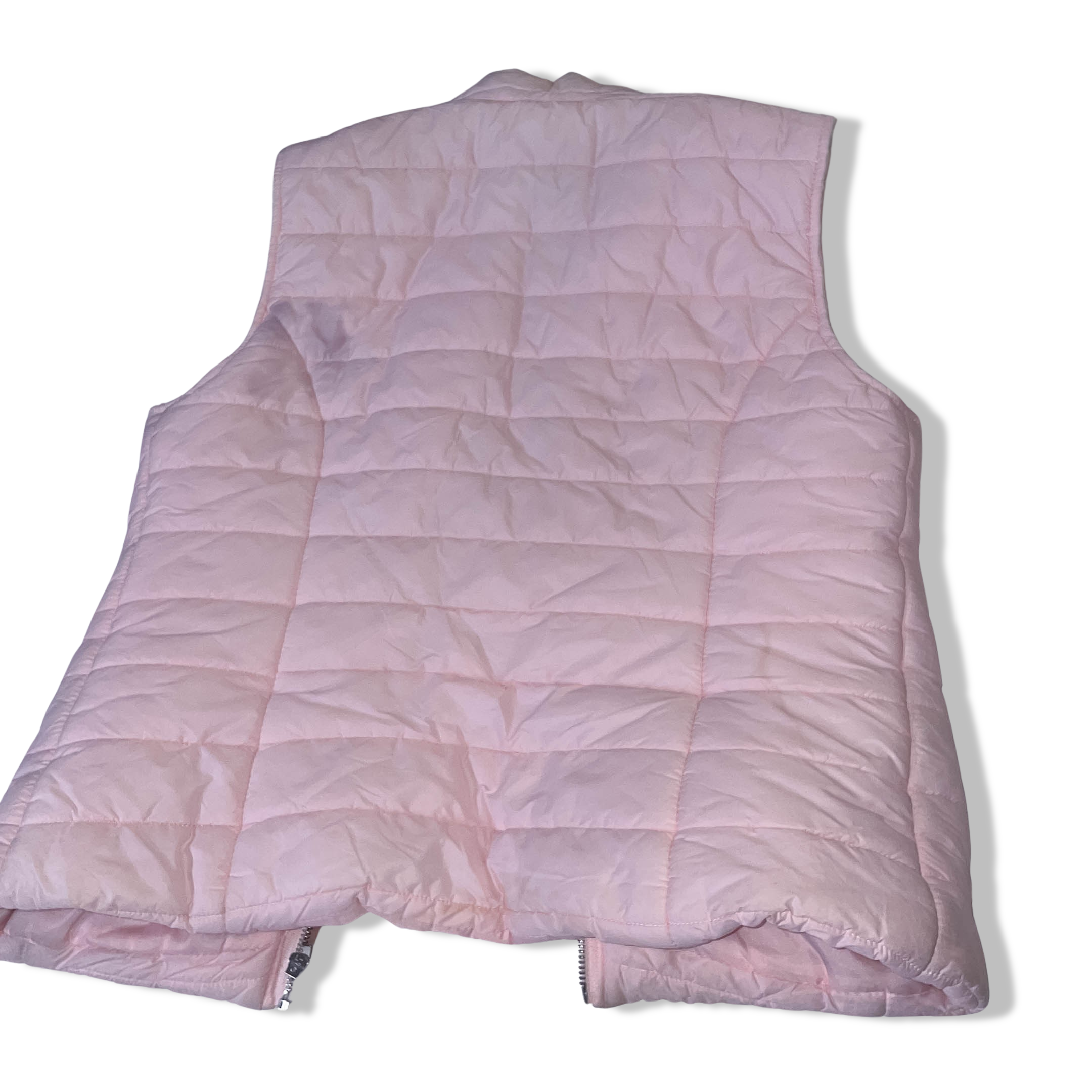 Vintage women's Kiwi Saint tropez pink puffer padded sleeveless jacket in M