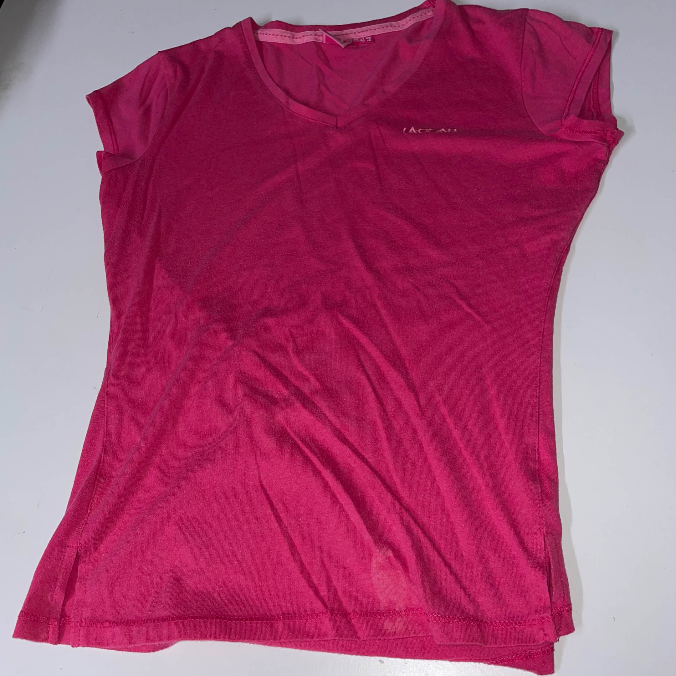 Vintage womens pink LA Gear V-neck short sleeve tees uk 14