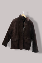 Mens Gianni Vitorio Brown Suede Zip up Military medium jacket
