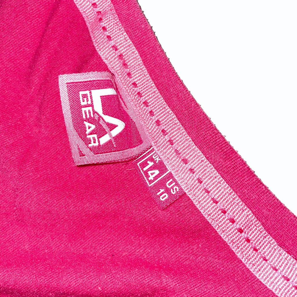 Vintage womens pink LA Gear V-neck short sleeve tees uk 14