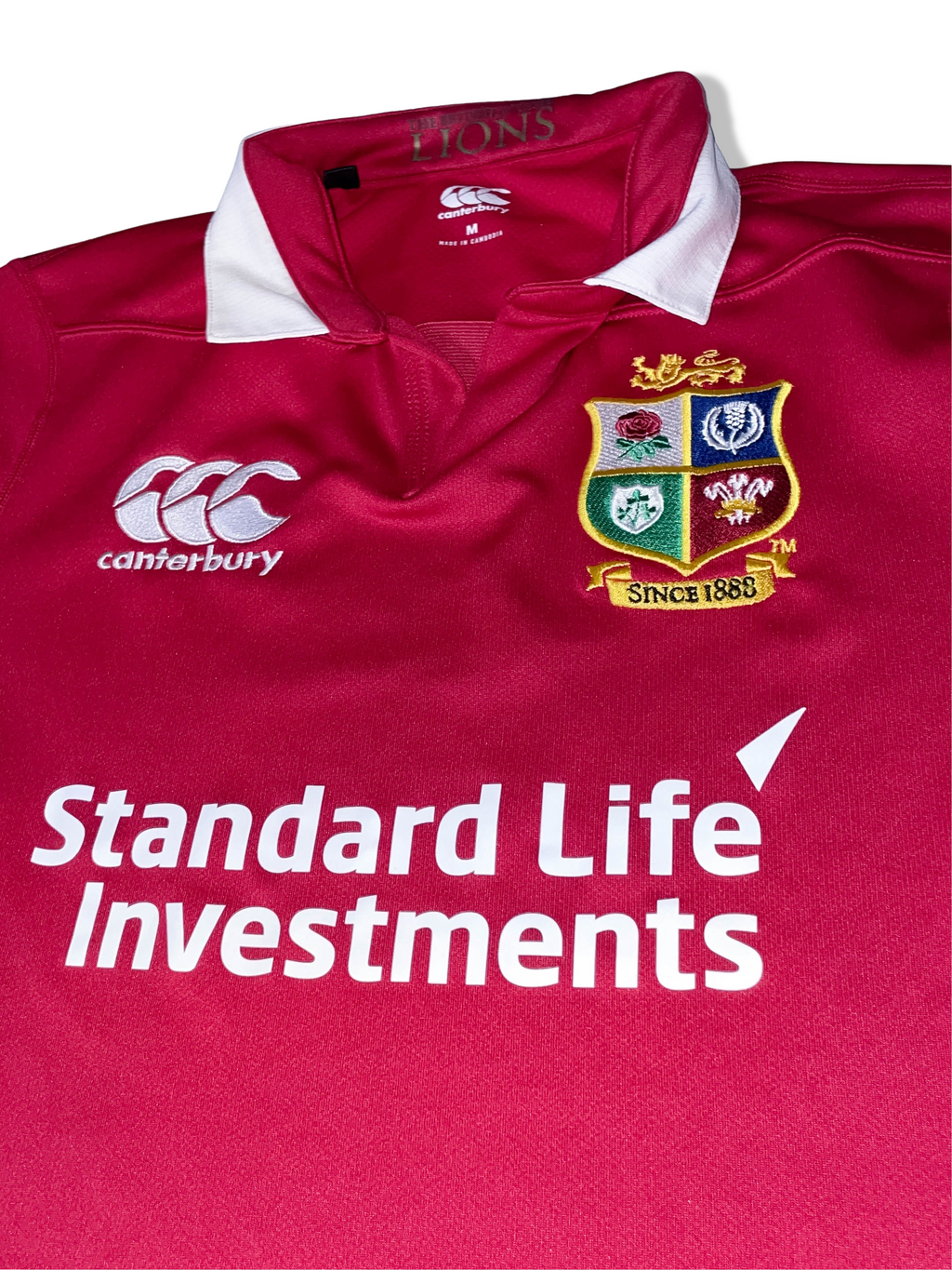 Vintage Canterbury British and Irish Lions Home Rugby Union Red Shirt 2019 Size M