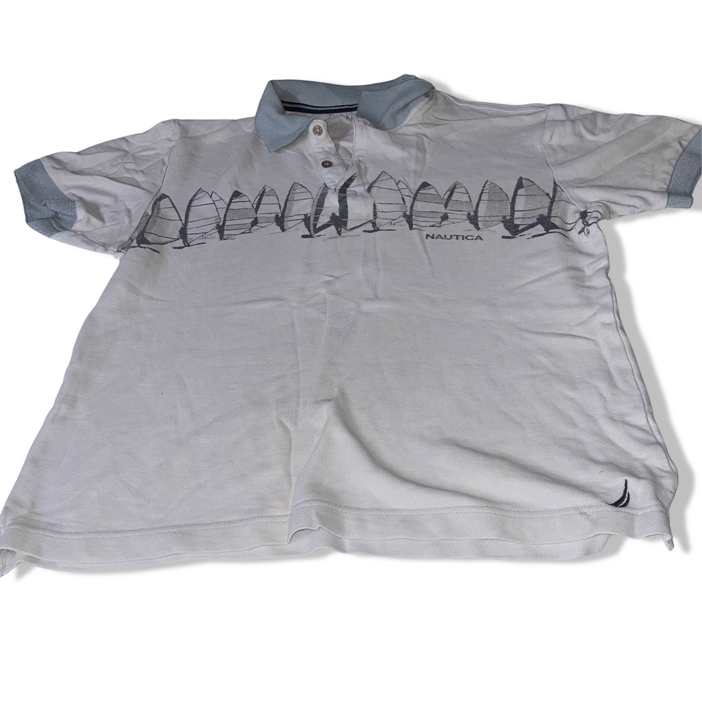 Vintage Womens White Nautica medium Cotton polo shirt