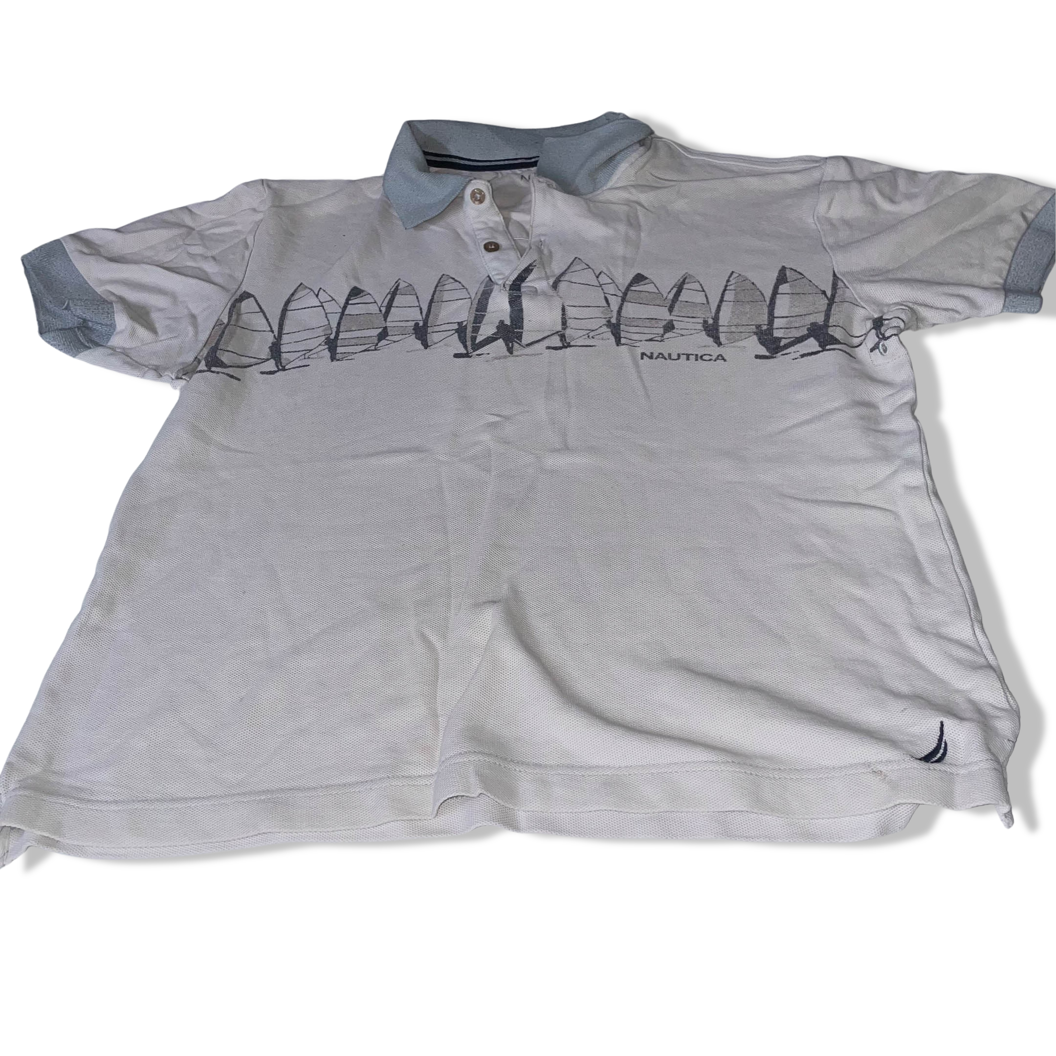 Vintage Womens White Nautica medium Cotton polo shirt