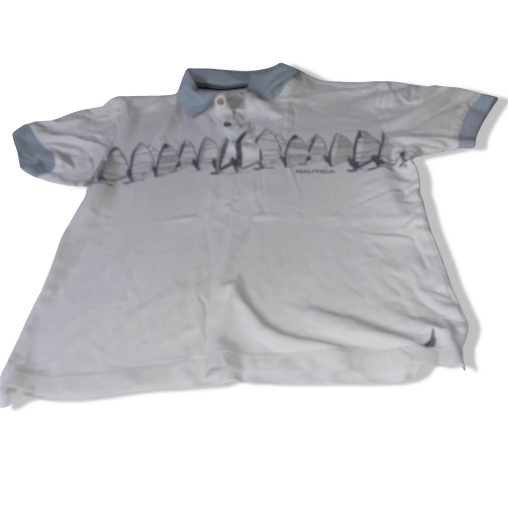 Vintage Womens White Nautica medium Cotton polo shirt