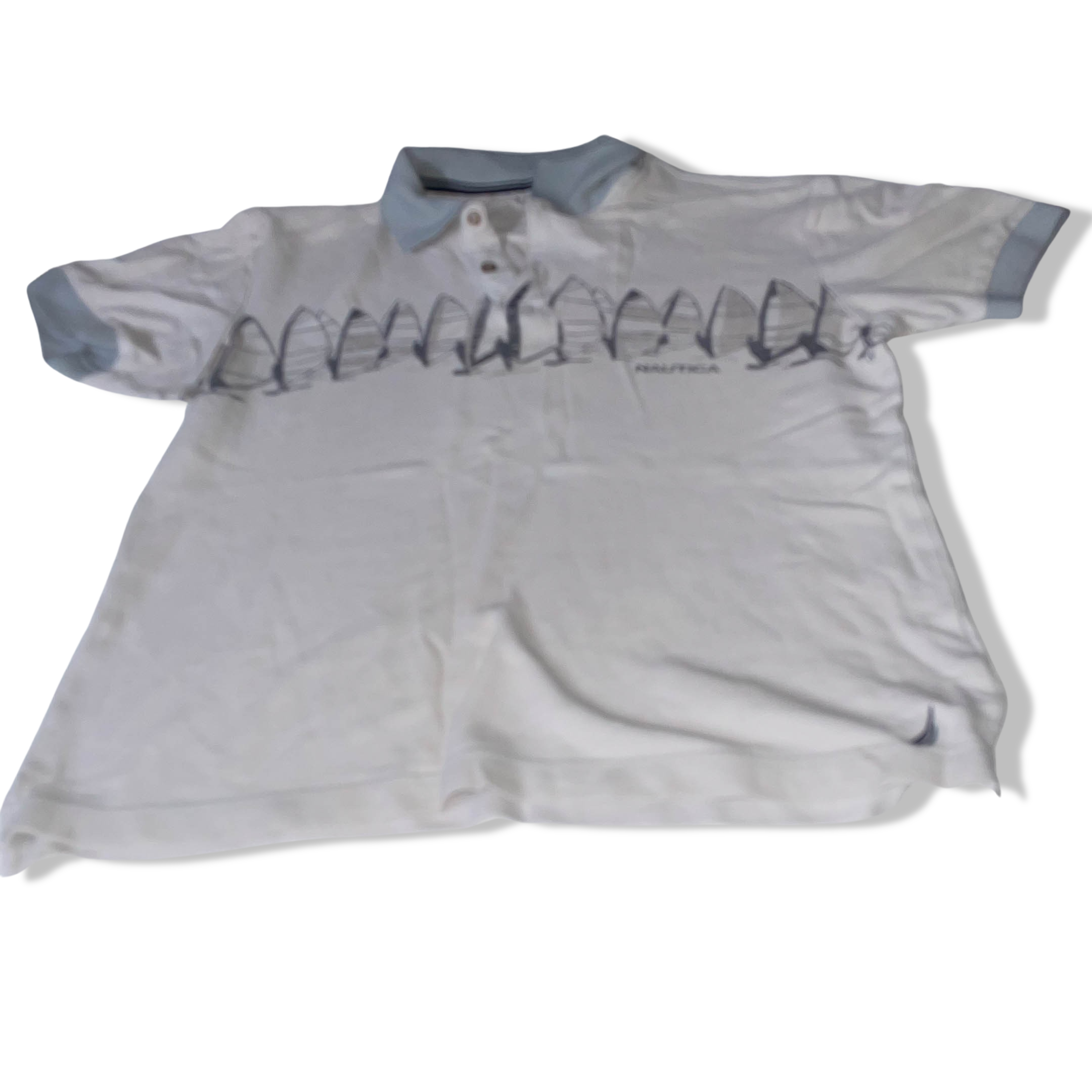 Vintage Womens White Nautica medium Cotton polo shirt
