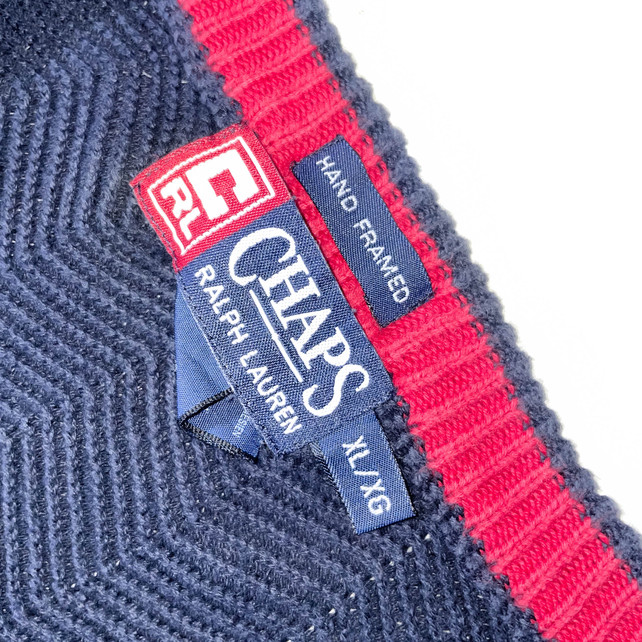 Vintage Blue Chap Ralph Lauren V-neck high framed oversized sweatshirt XL