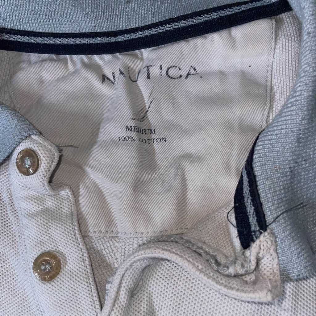 Vintage Womens White Nautica medium Cotton polo shirt