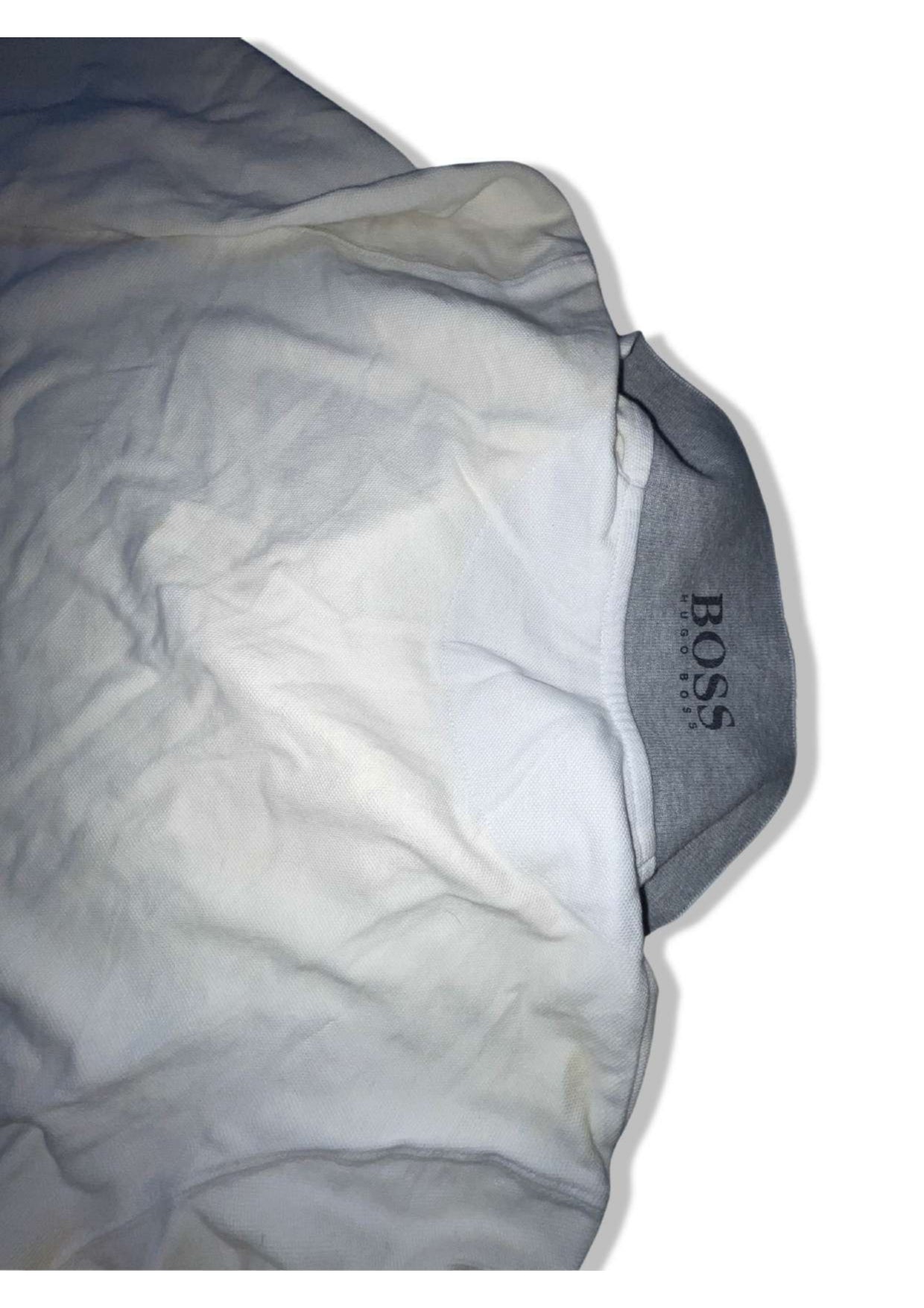 Vintage Hugo Boss white womens medium long sleeve polo shirt