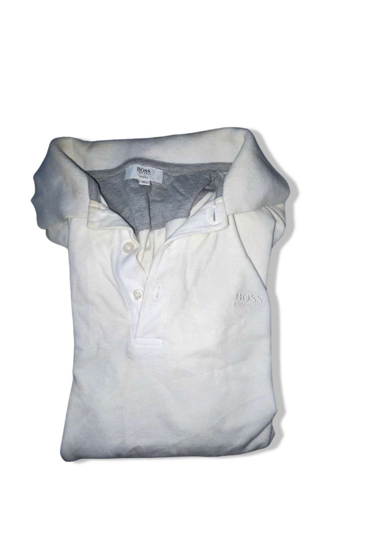 Vintage Hugo Boss white womens medium long sleeve polo shirt