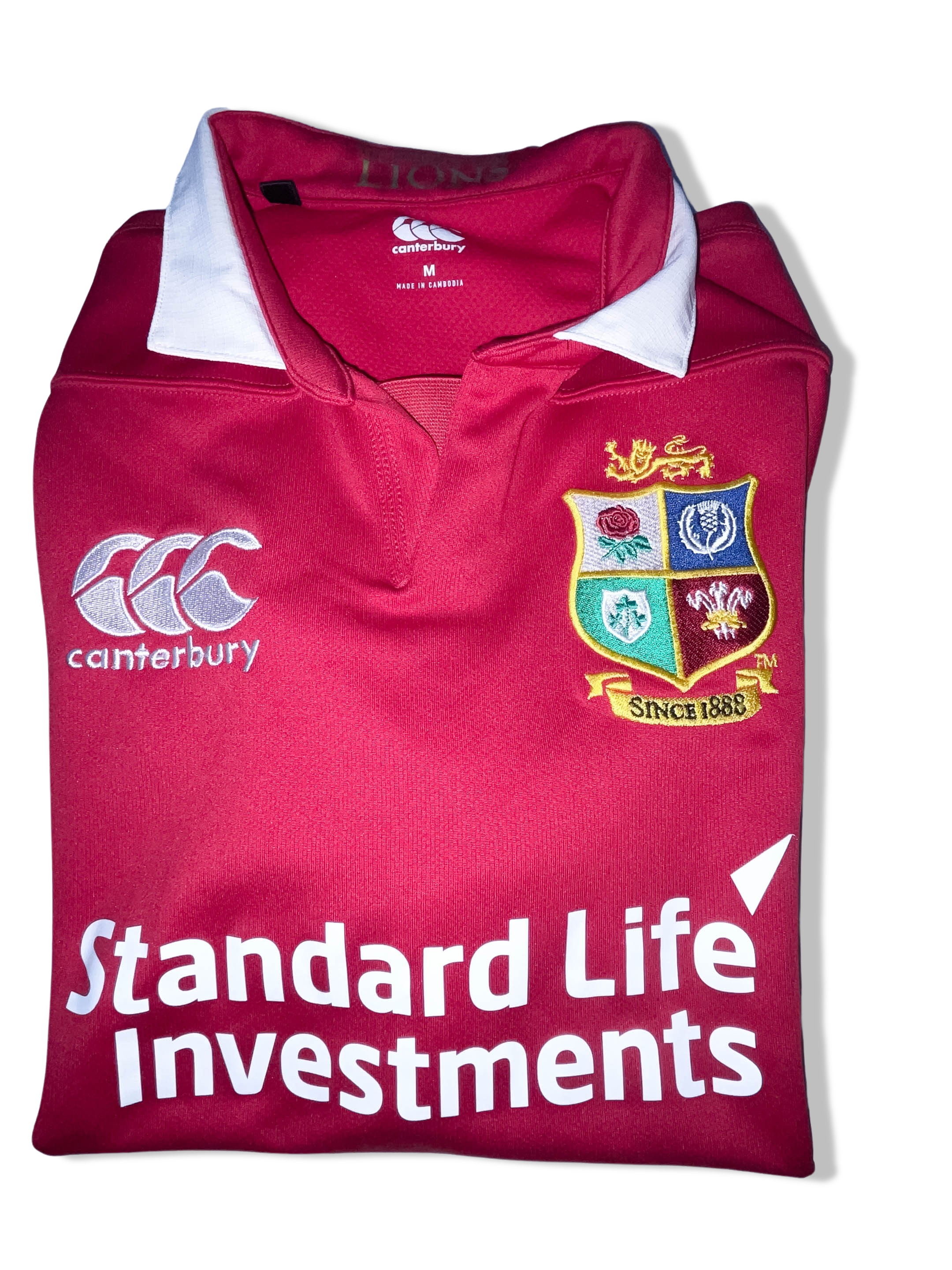 Vintage Canterbury British and Irish Lions Home Rugby Union Red Shirt 2019 Size M