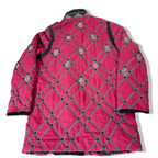 Vintage Rujian womens red padded pattern button up collared  jacket in XL |3651