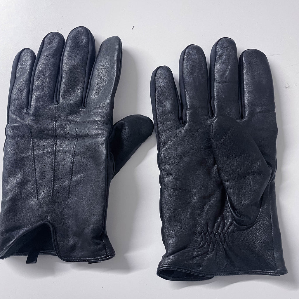 Vintage Classic Black Leather winter gloves