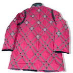 Vintage Rujian womens red padded pattern button up collared  jacket in XL |3651