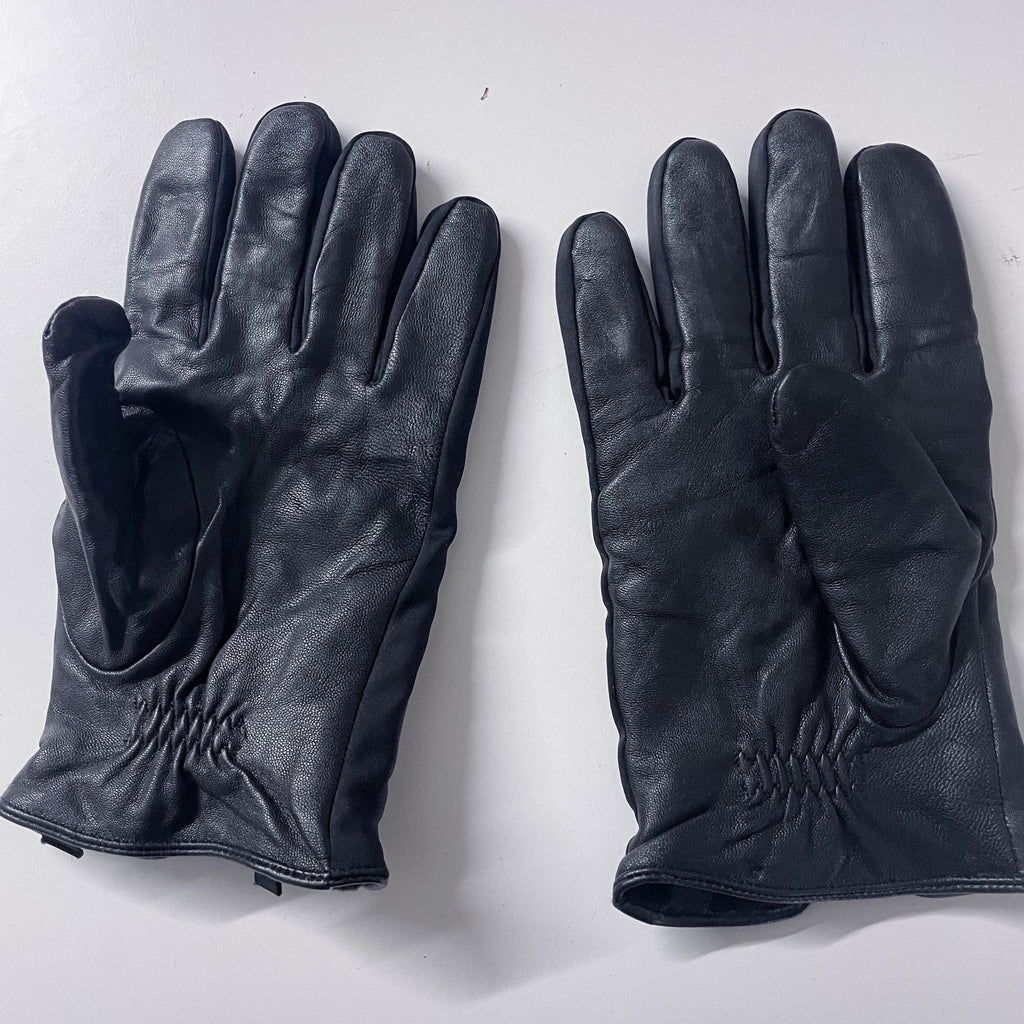 Vintage Classic Black Leather winter gloves