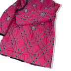 Vintage Rujian womens red padded pattern button up collared  jacket in XL |3651