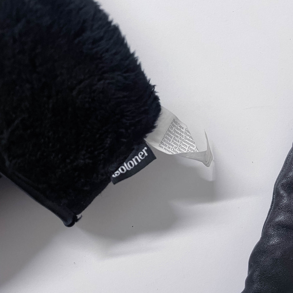 Vintage Classic Black Leather winter gloves