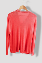 Vintage womens winter cable knit v-neck red sweater M