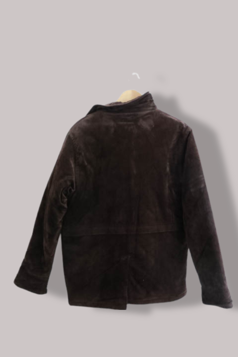 Mens Gianni Vitorio Brown Suede Zip up Military medium jacket