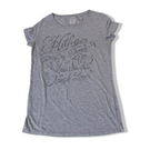 Vintage Tommy Hilfiger denim graphics grey women's tees in M | Grey | SKU 3653