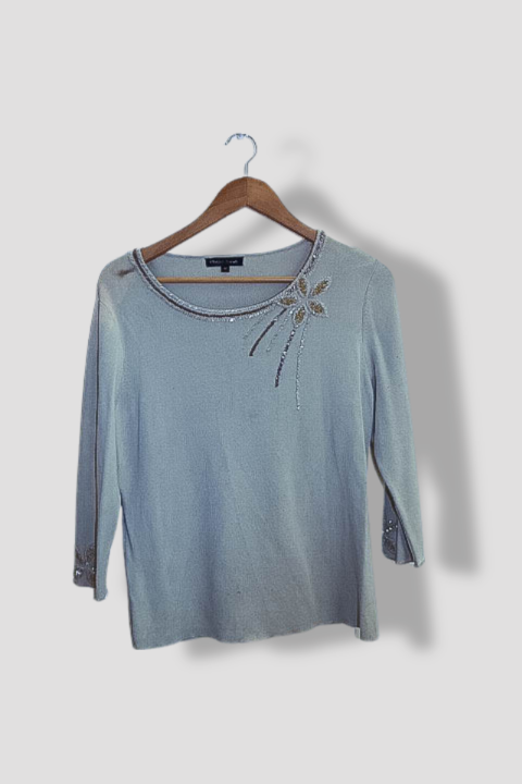 Vintage Frank Saul women cream medium blouse