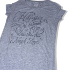 Vintage Tommy Hilfiger denim graphics grey women's tees in M | Grey | SKU 3653