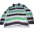 Vintage Tommy Hilfiger Cream Multistripe medium regular fit long sleeve polo shirt