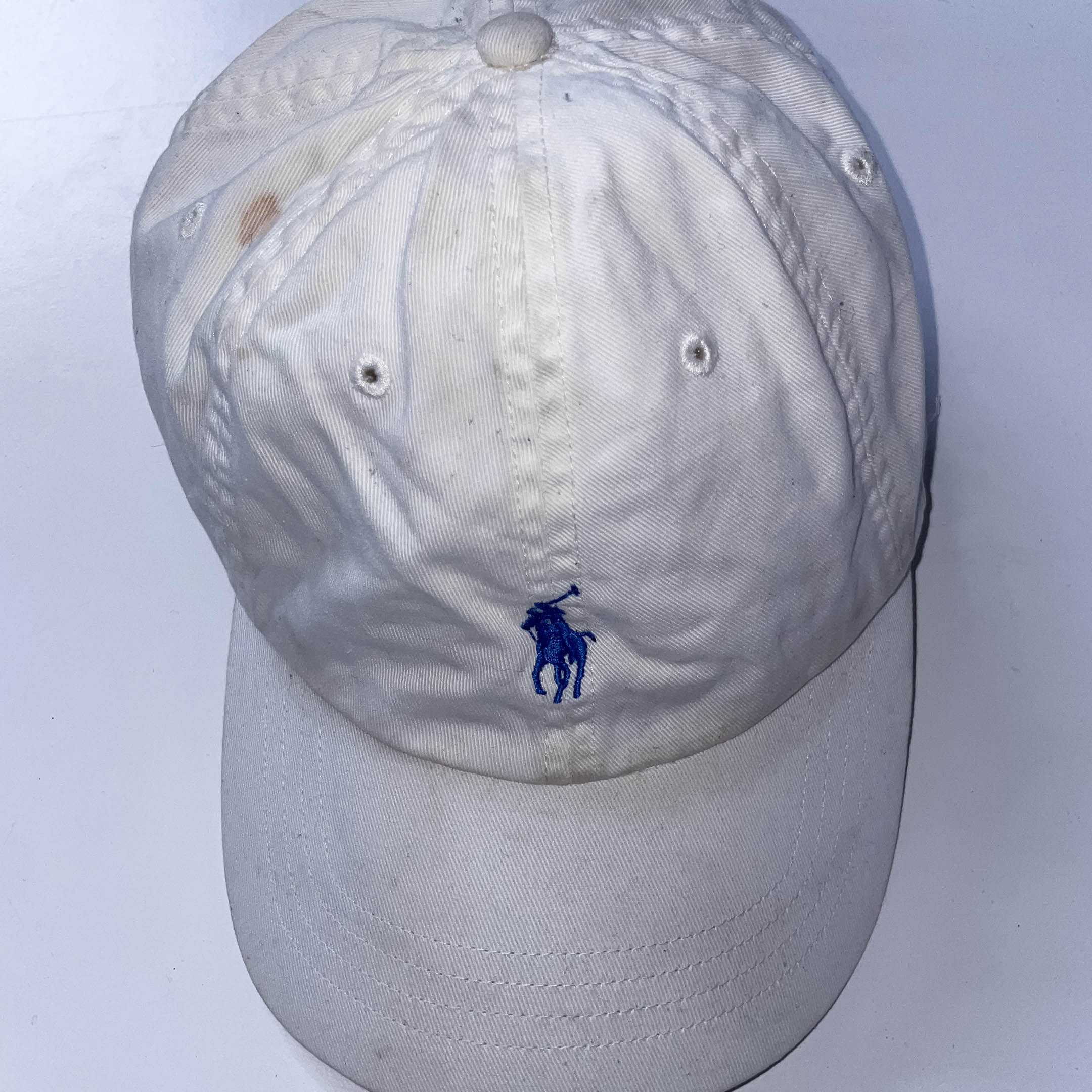 Vintage Cream Polo Ralphlauren adjustable mens baseball cap
