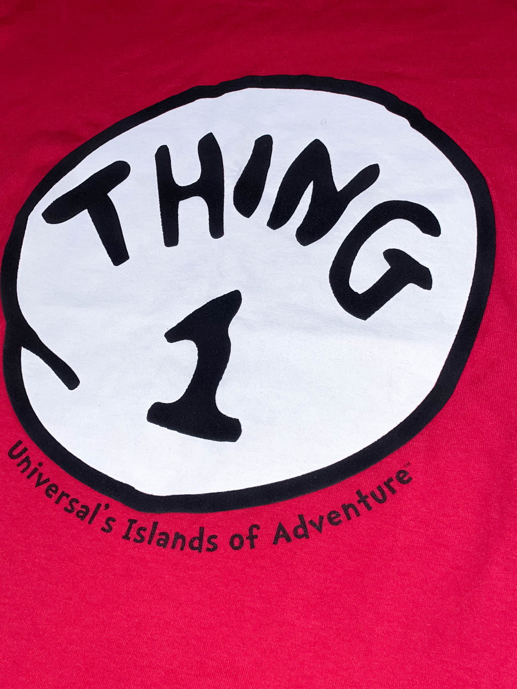Vintage Red Universal Island of Adventure Things 1 graphics mens small tees