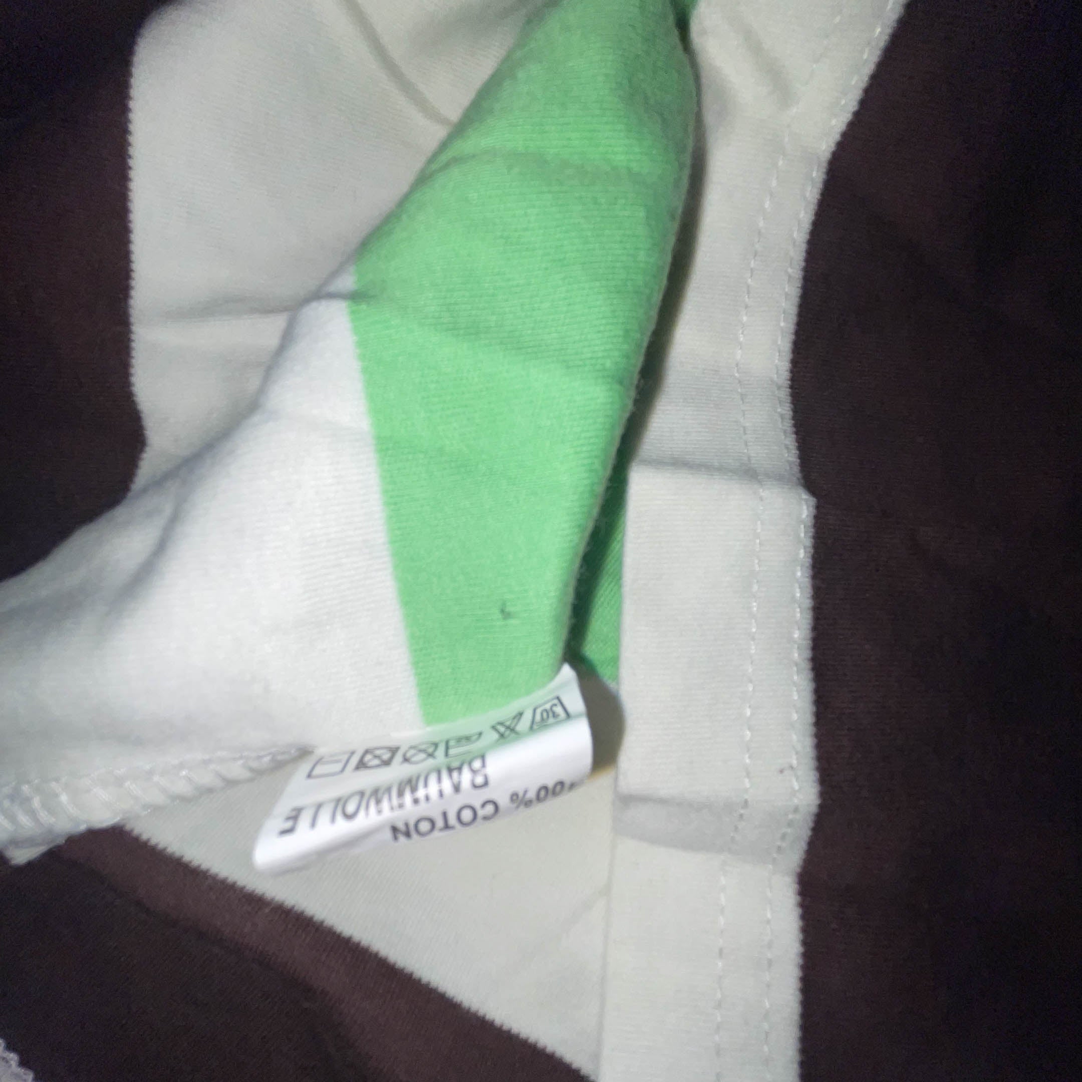 Vintage Tommy Hilfiger Cream Multistripe medium regular fit long sleeve polo shirt