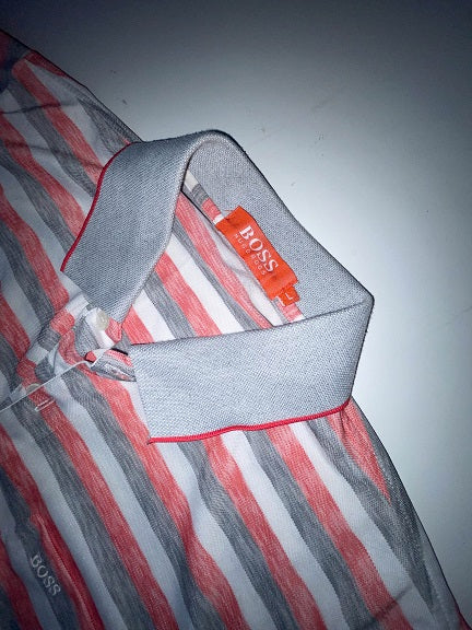 Vintage Hugo boss womens Multi stripe large polo shirt