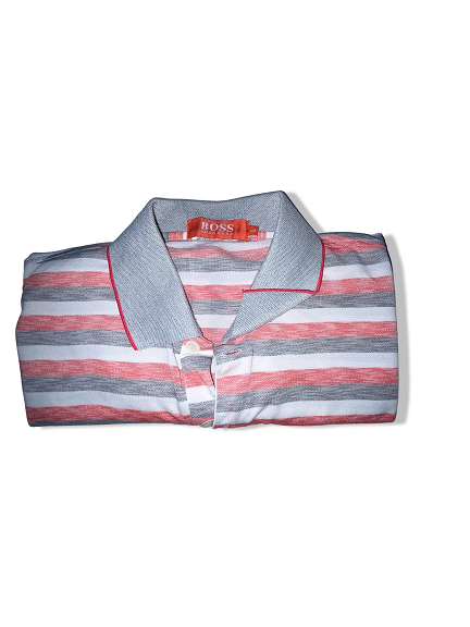 Vintage Hugo boss womens Multi stripe large polo shirt