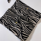 Vintage Roberto Cavalli Parfum Fold-Over Black & Beige Animal Print Clutch Bag