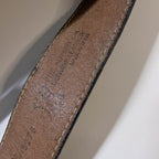 Vintage Brown made in Spain genuine leather buckle belt | L 38
