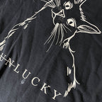 Vintage Earth Positive Cat Unlucky graphics large black sweathsirt