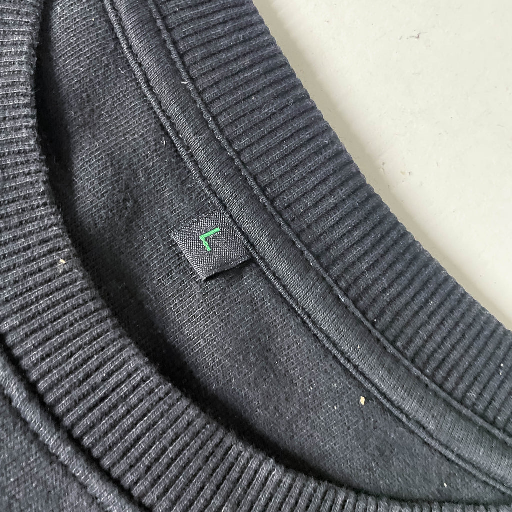 Vintage Earth Positive Cat Unlucky graphics large black sweathsirt