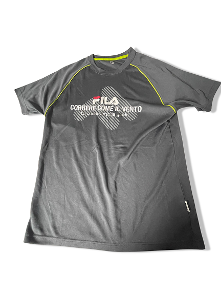 Vintage Fila Graphics mens grey medium training short sleeve tees