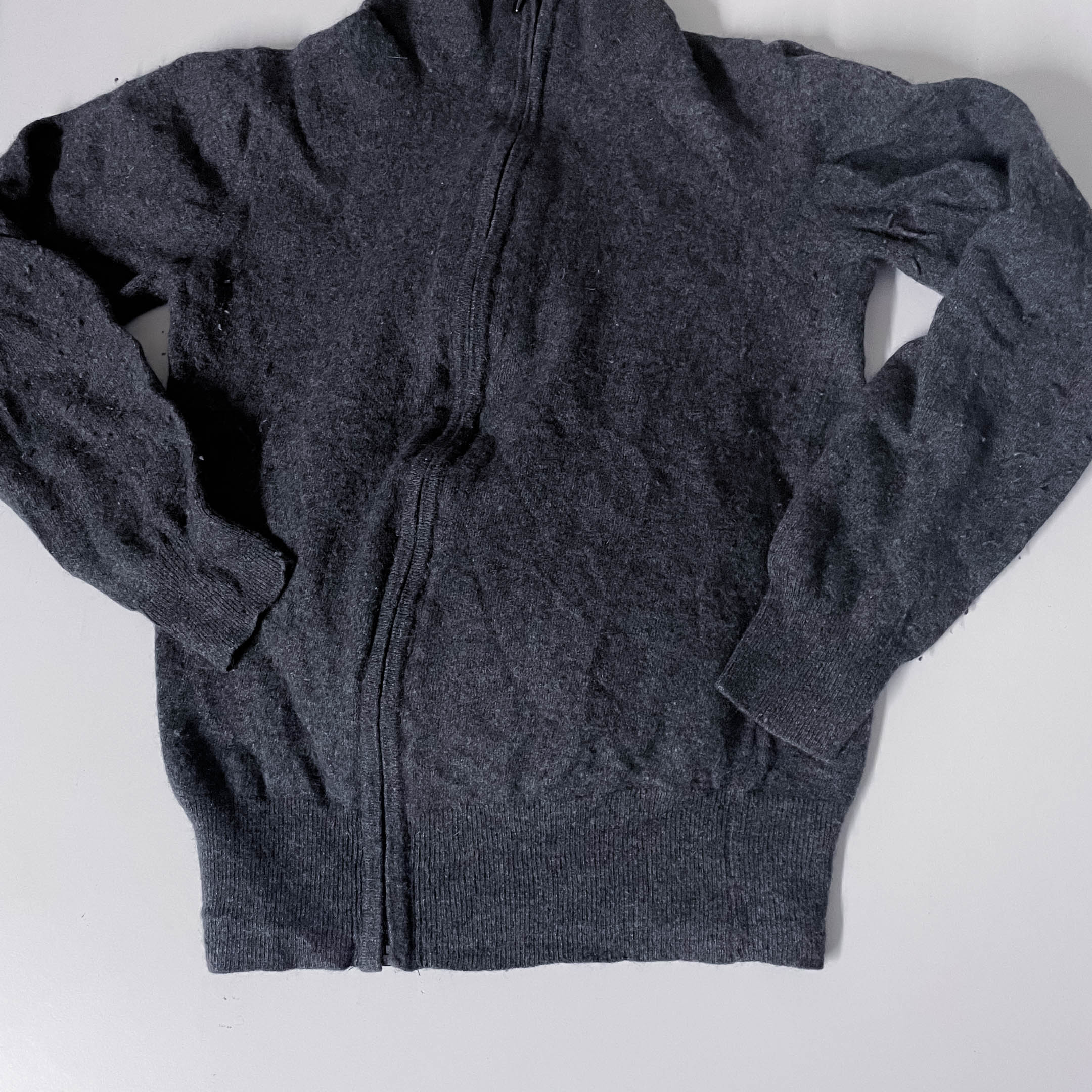 Vintage San Francisco Maret grey full zip up high neck fleece woolen jacket