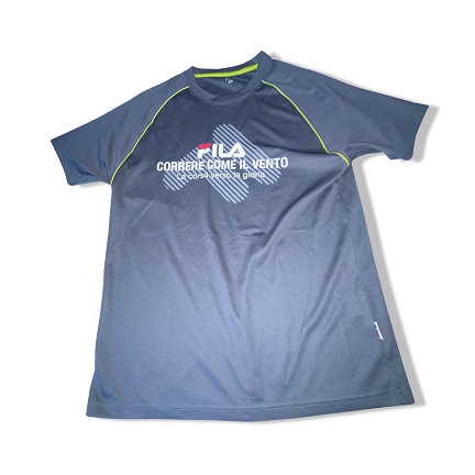 Vintage Fila Graphics mens grey medium training short sleeve tees
