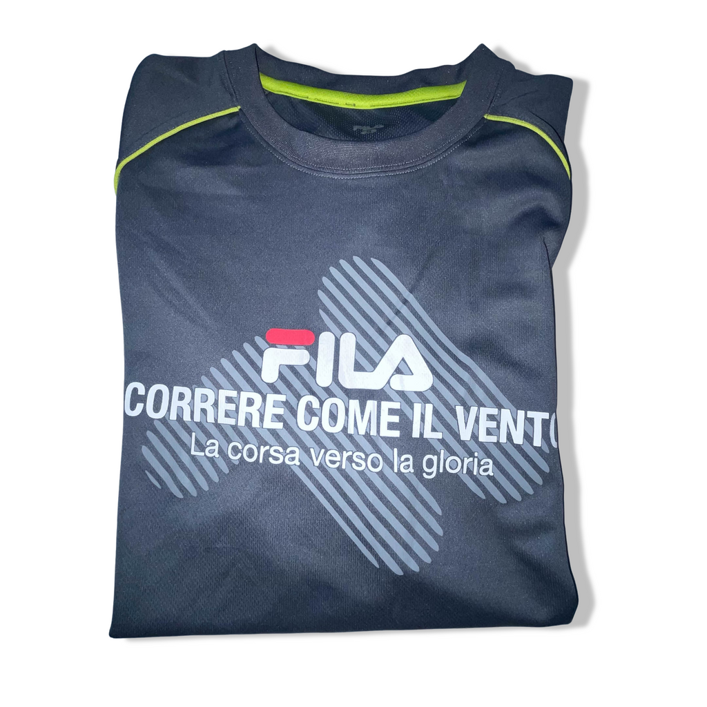 Vintage Fila Graphics mens grey medium training short sleeve tees