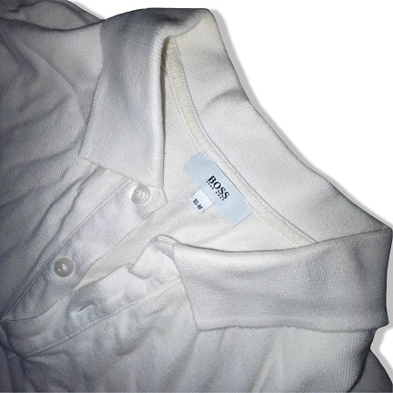 Vintage White Hugo boss mens medium long sleeve polo shirt